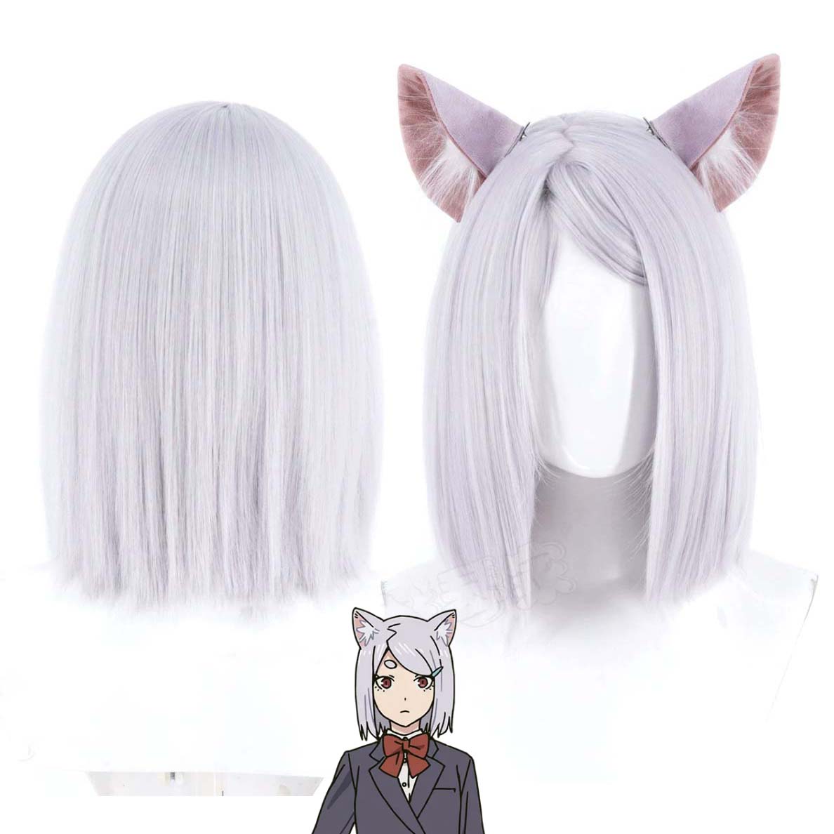 Men Accessories Silver - Women Yani‑Neko Imoko Satou Cosplay Wig