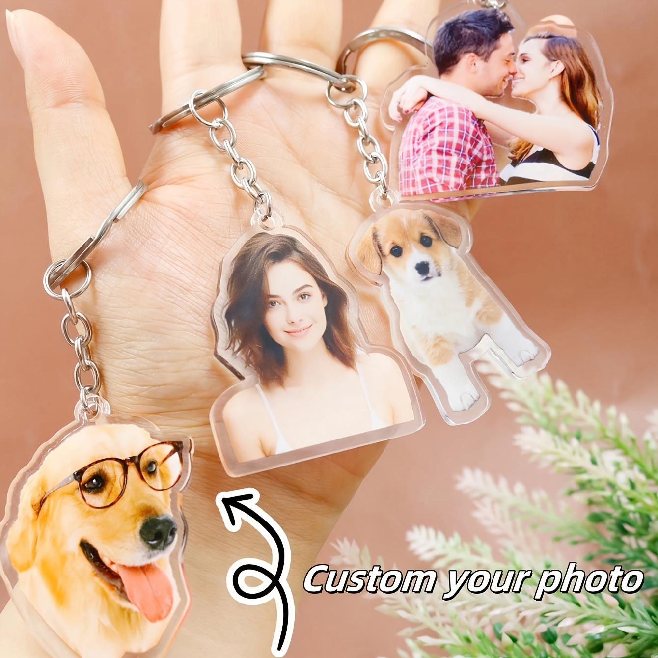 Men Keychain Accessories - 1 Custom Photo Acrylic Keychain -
