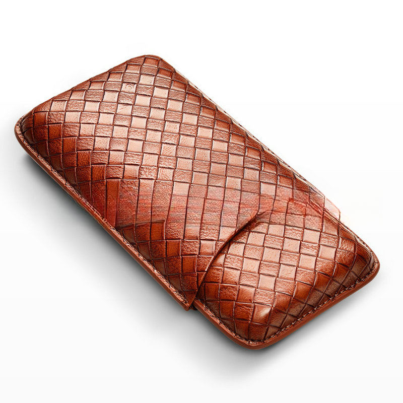 3 Pcs Leather Cigar Case Gift  - Cigar Cutter Set recension och pris