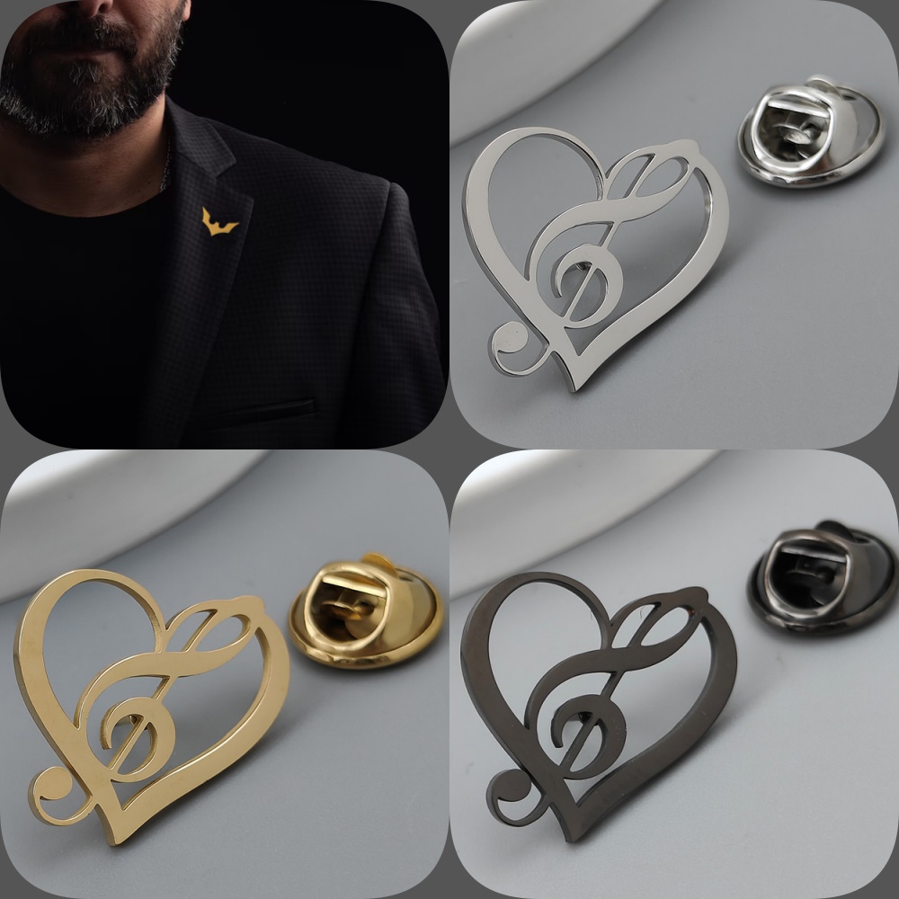Love music symbol gold-plated  - Men'S Accessories Gift Set Branded recension och pris
