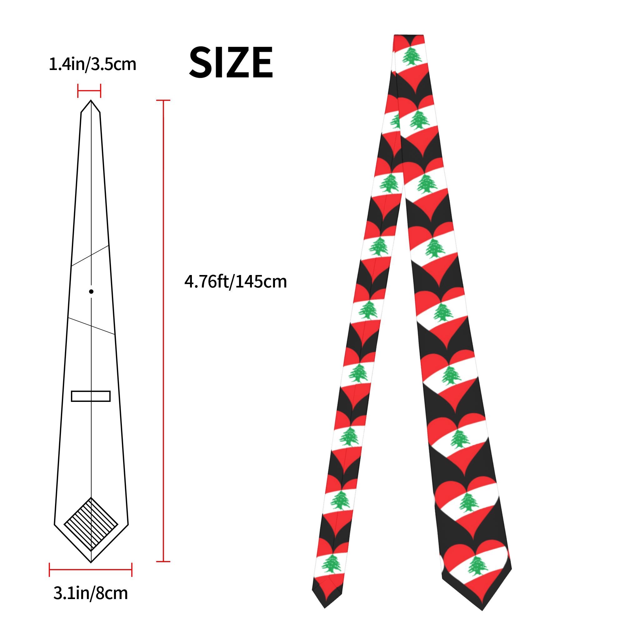 Lebanon Flag Heart  Tie  Weddi - Men Accessories Lebanon recension och pris