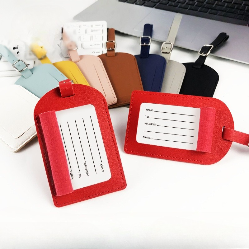 1PC PU Leather Luggage Tag Sui - Men Accessories Name recension och pris
