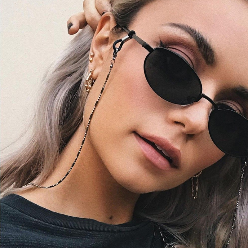 Mask Sunglasses Chains for Wom - Men Accessories Silver recension och pris