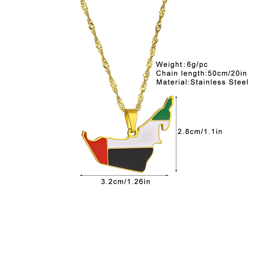 Enamel UAE Map Flag Pendant Ne - Men Accessories Uae recension och pris