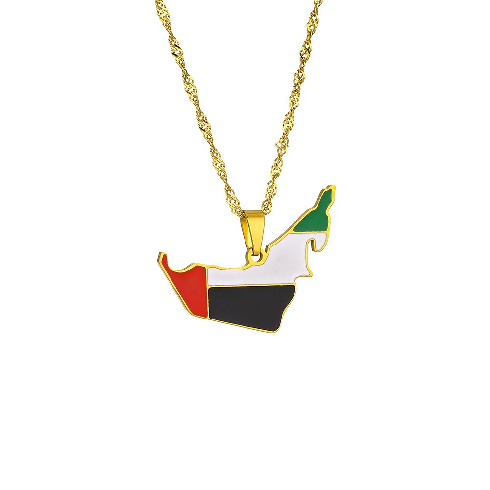 Enamel UAE Map Flag Pendant Ne - Men Accessories Uae recension och pris