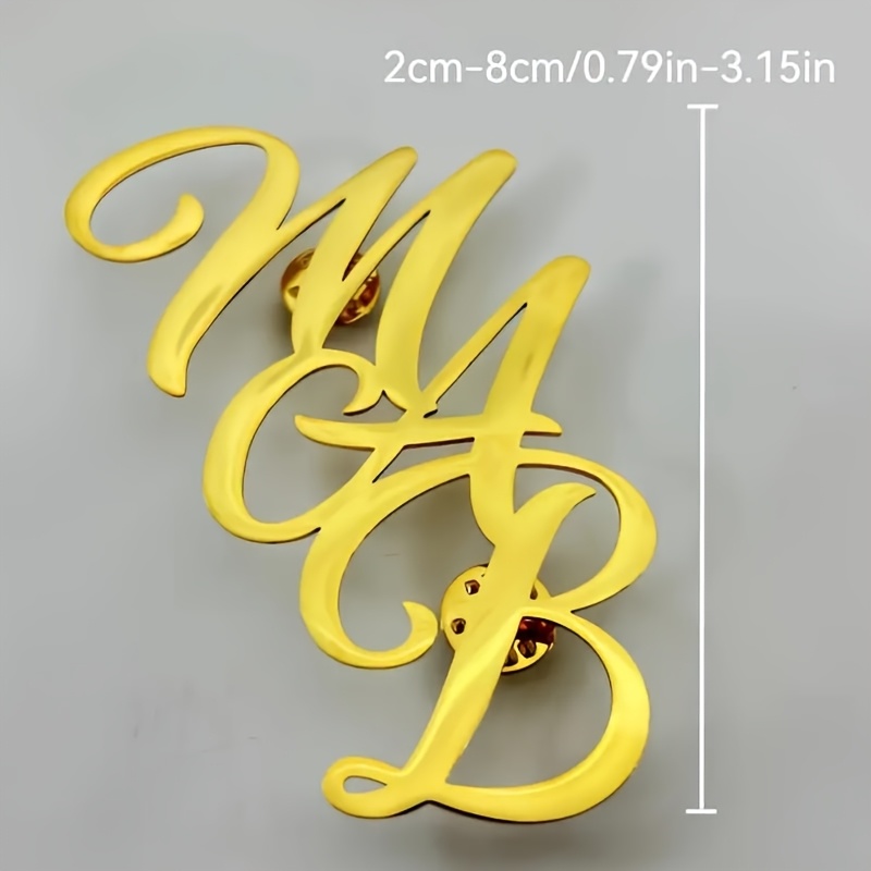 Custom Monogram Initial Name S - Men Accessories Brooch recension och pris