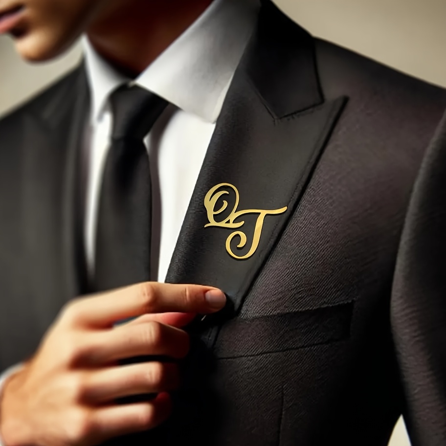 Custom Monogram Initial Name S - Men Accessories Brooch recension och pris