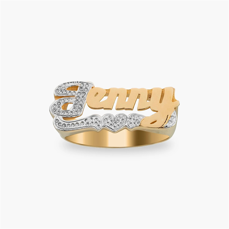 18K Gold Ring With Heart Perso - Men Accessories Name recension och pris