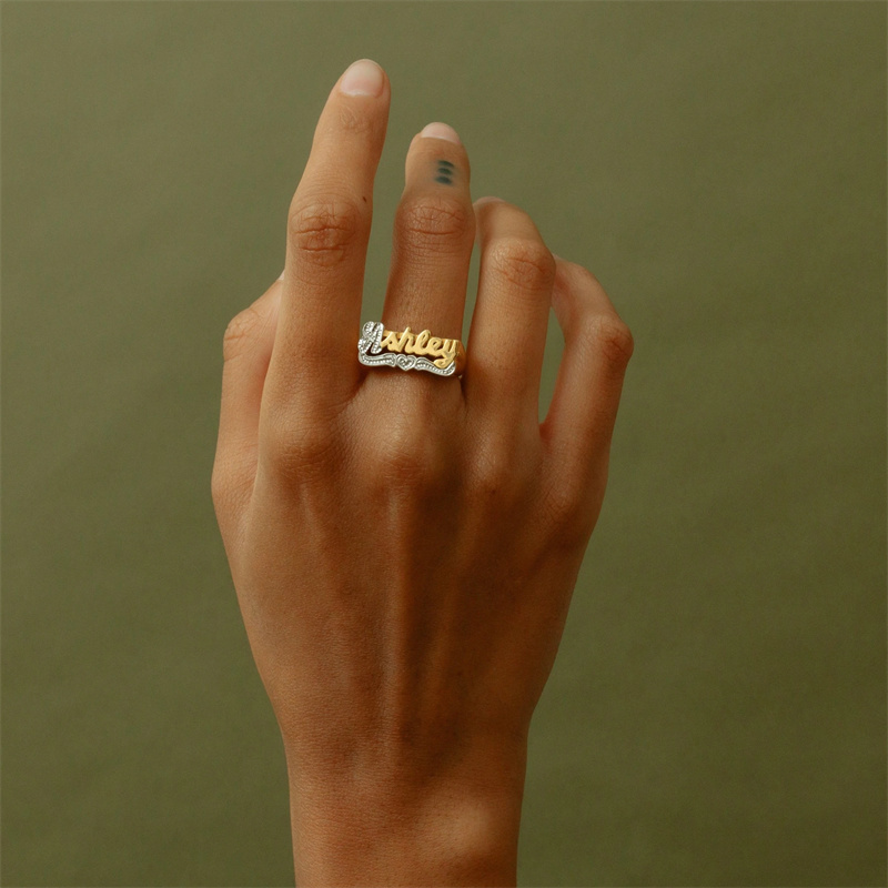 18K Gold Ring With Heart Perso - Men Accessories Name recension och pris