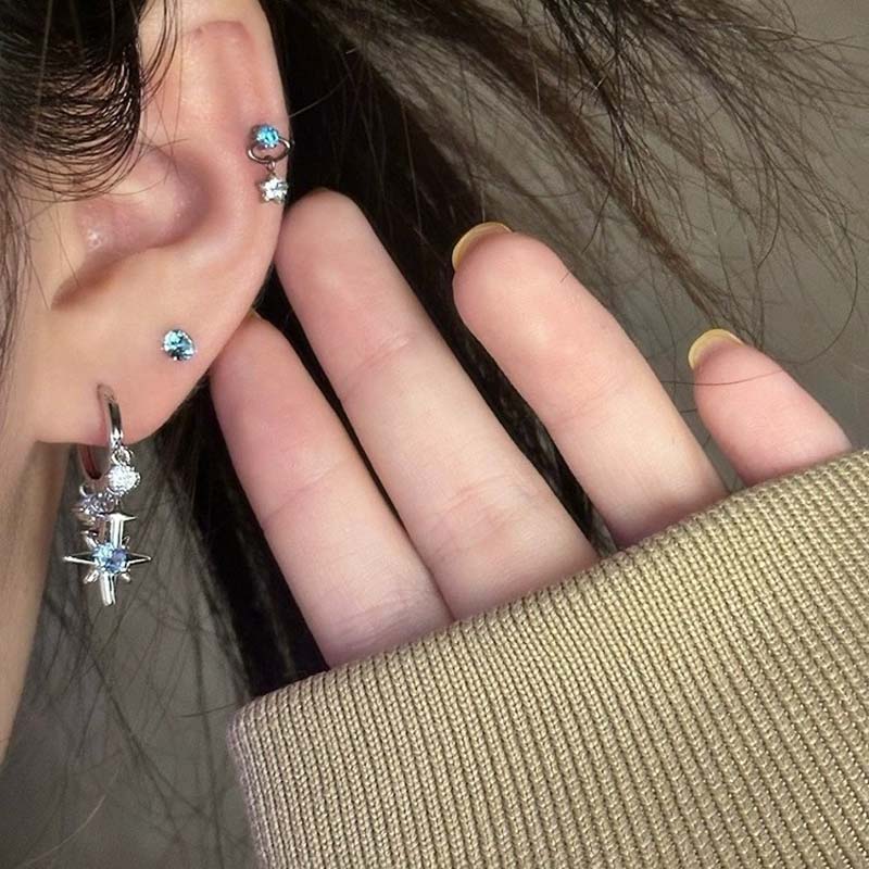 New Y2K Blue Zircon Star Tasse - Men'S Accessories Jewelry Sale recension och pris